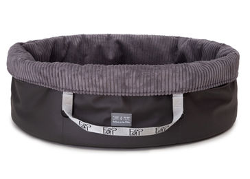 Produktbild von Wau-Snuggle Hundekorb Cord Dunkelgrau Oval Größe M