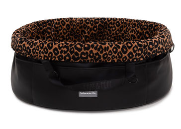 Produktbild von Wau-Snuggle Hundekorb Leo Bronze Oval aus Kunstleder Größe L