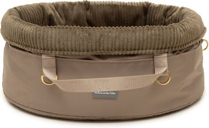 Wau-Snuggle Hundekorb Oval aus Cord in Beige/Taupe Größe M für Welpen – Bild 1 von 1