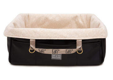 Produktbild von Wau-Snuggle Hundekorb Royal Rechteckig aus Kunstleder Schwarz Größe L