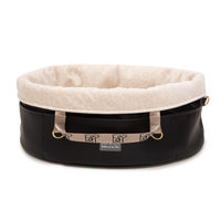 Produktbild von Wau-Snuggle Royal Oval Hundekorb aus Kunstleder Schwarz Größe M