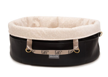 Produktbild von Wau-Snuggle Royal Oval Hundekorb aus Kunstleder Schwarz Größe S