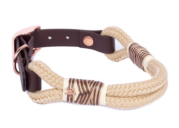 Produktbild von Wau-Straight Hundehalsband Biothane Tauhalsband Geo Brown S 25-33cm waterproof