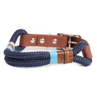 Produktbild von Wau-Straight Hundehalsband Steuermann Tauhalsband wasserfest Blau Größe L 39-49cm