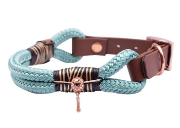 Produktbild von Wau-Straight Tauhalsband Vaiana aus Biothane für Hunde in Türkis Größe L 39-49cm wasserfest