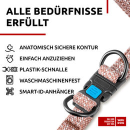 WAUDOG Hundegeschirr aus Baumwolle braun verstellbar für große Hunde – Bild 1 von 3
