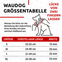 Produktbild von WAUDOG Reflektierendes Hundehalsband aus Baumwolle Grau 15mm 23-35cm mit Klickverschluss