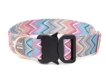 Produktbild von Waussoni Safety Hundehalsband aus wasserabweisendem Stoff in Bunt 39-64 cm