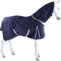 Produktbild von WeatherBeata Comfitec Essential Combo Pferdedecke Medium Navy Silber Rot - 220 g