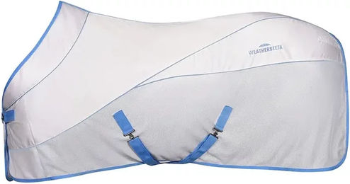 WeatherBeeta Air-Tec Cooler Standard Neck Fly Rug Pferdedecke Weiß/Blau – Bild 1 von 5