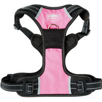 Produktbild von Weatherbeeta Anti-Zug Hundegeschirr für Reisen Schwarz Rosa XL