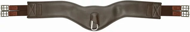 Weatherbeeta Collegiate Anatomischer Sattelgurt in Braun mit Edelstahl Schnallen – Bild 1 von 3