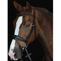 Produktbild von Weatherbeeta Collegiate Mono Crown Gepolsterte Reittrense aus Leder in Schwarz Full