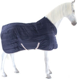 Weatherbeeta Comfitec 210D Kanal-Stepp Stalldecke für Pferde Medium Navy Silber Rot - 220 g – Bild 1 von 4