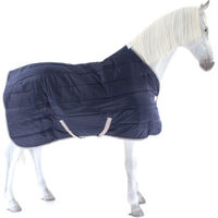 Produktbild von Weatherbeeta Comfitec 210D Kanal-Stepp Stalldecke für Pferde Medium Navy Silber Rot - 220 g