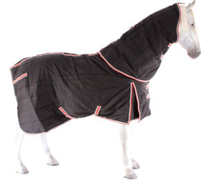 Weatherbeeta Comfitec Channel Quilt Therapy Stable Rug mit abnehmbarer Halskrause Medium Schwarz Rot Silber – Bild 1 von 2
