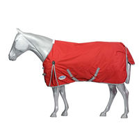 Produktbild von Weatherbeeta ComFiTec Classic Lite Standard Neck Turnout Rug Pferdedecke 4ft Rot Silber Navy