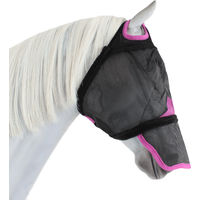 Produktbild von Weatherbeeta Comfitec Deluxe Fliegenmaske für Pferde mit Nasenschutz in Schwarz/Lila