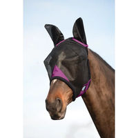Produktbild von Weatherbeeta Comfitec Deluxe Fliegenmaske für Pferde Pony Schwarz Lila - 1 Stk.