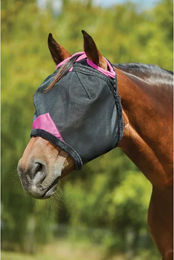 Weatherbeeta Comfitec Deluxe Fliegenmaske für Ponys in Schwarz-Lila - 1 Stk. – Bild 1 von 4