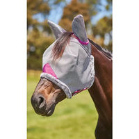Produktbild von WeatherBeeta Comfitec Deluxe Fliegenmaske für Ponys mit Ohrenschutz in Grau und Lila