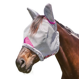 WeatherBeeta Comfitec Deluxe Mesh Fliegenmaske mit Ohren Grau Lila - 1 Stk. – Bild 1 von 5