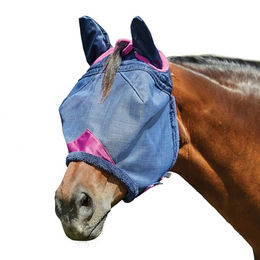 Weatherbeeta Comfitec Deluxe Pferde Fliegenmaske aus Fleece in Marineblau/Violett (Full) – Bild 1 von 5