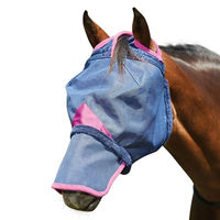 Produktbild von Weatherbeeta Comfitec Deluxe Pferde Fliegenmaske mit Nasenschutz für Ponys in Marineblau/Violett
