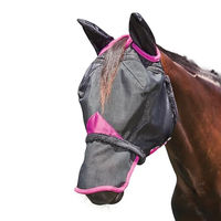Produktbild von Weatherbeeta Comfitec Deluxe Pferde Fliegenmaske mit Ohren und Nase für Shettys in Schwarz-Violett