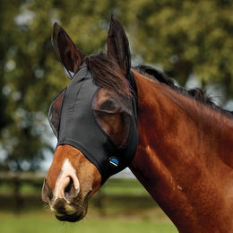 Produktbild von Weatherbeeta Comfitec Deluxe Stretch Fliegenmaske mit Ohrenschutz Schwarz XL