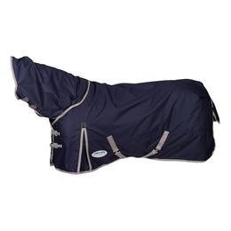 Weatherbeeta ComFiTec Essential Detach-A-Neck Lite Plus Pferdedecke Navy Silber Rot – Bild 1 von 6