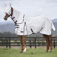 Produktbild von WeatherBeeta Comfitec Essential Fliegenmaske für Ponys in Weiß Rot Grau - 1 Stk.