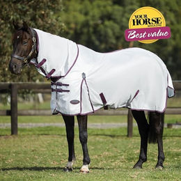 Weatherbeeta Comfitec Essential Mesh II Combo Neck Pferdedecke in Weiß Grau Maroon Größe 115 cm – Bild 1 von 6