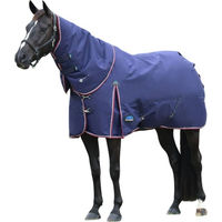 Produktbild von WeatherBeeta Comfitec Essential Pferdedecke mit abnehmbarem Kragen Marine/Burgunderrot 198cm