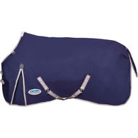 Produktbild von WeatherBeeta ComfiTec Essential Standard Neck Lite Plus Turnout Rug Pferdedecke 50g Navy Silber Rot - 85 g