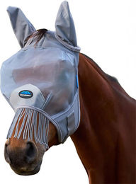 Weatherbeeta Comfitec Fliegenmaske mit Ohren und Quasten Grau – Bild 1 von 3