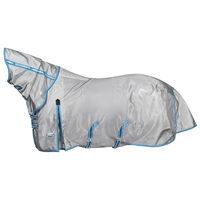 Produktbild von Weatherbeeta Comfitec Hexi Shield Combo Neck Fliegendecke für Pferde Silber Blau