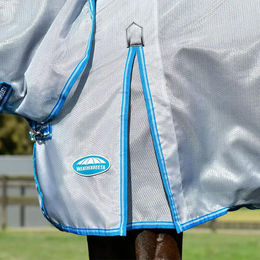 Weatherbeeta ComfiTec Hexi Shield Combo Neck Fliegendecke für Pferde Silber Blau 4'6 – Bild 1 von 11