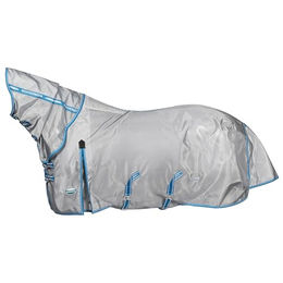 Weatherbeeta Comfitec Hexi Shield Combo Neck Pferdedecke mit Fliegenschutz in Silber/Teal Blue – Bild 1 von 6