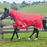 Produktbild von Weatherbeeta Comfitec Klassische Pferdedecke mit langem Hals schwer Rot Silber Navy 4'9"