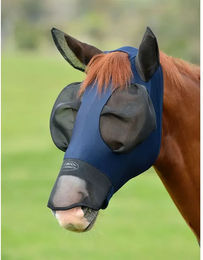 WeatherBeeta Comfitec Luxe Fliegenmaske für Pferde mit Ohren und Nasenschutz in Navy/Schwarz – Bild 1 von 5
