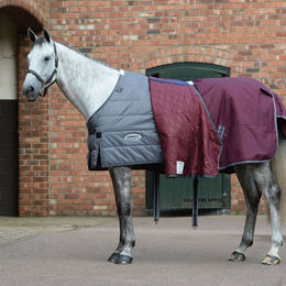 WeatherBeeta Comfitec Plus Dynamic II Detach-A-Neck Lite Pferdedecke für Ponys in Maroon Grau Weiß – Bild 1 von 5