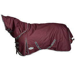 Weatherbeeta Comfitec Plus Dynamic II Medium-Lite Detach-A-Neck Pferdedecke in Maroon/Grau Größe M - 100 g – Bild 1 von 5