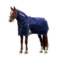 Produktbild von WeatherBeeta ComFiTec Plus Dynamic Turnout Detach-A-Neck Pferdedecke 0g Marineblau/Waldgrün 190,5 cm