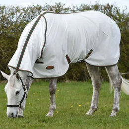 Weatherbeeta Comfitec Tyro Mesh Combo Neck Fliegendecke für Pferde Weiß Grün Orange – Bild 1 von 7