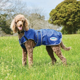 Weatherbeeta Comfitec Windbreaker Free Deluxe Hundemantel wasserdicht mit Fleece in Rot Grau Weiß Blau 30 cm – Bild 1 von 7
