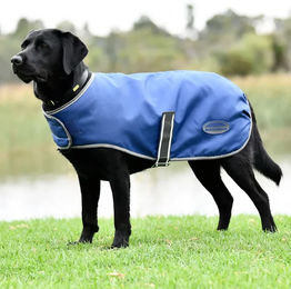 Weatherbeeta ComFiTec Windbreaker Hundemantel wasserdichte Fleecejacke Blau Weiß Grau – Bild 1 von 7