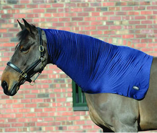 Weatherbeeta Dehnbare Halsdecke Neck Stretch Hood Navy Blau für Vollblut Pferde – Bild 1 von 3