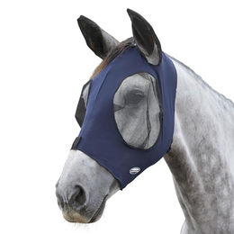 Weatherbeeta Deluxe Stretch Bug Eye Saver Fliegenschutzmaske mit Ohren Navy Schwarz Full – Bild 1 von 2