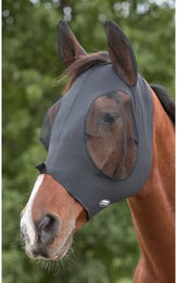 Weatherbeeta Deluxe Stretch Fliegenmaske mit Ohrenschutz und Augenschoner für Pferde in Schwarz – Bild 1 von 6
